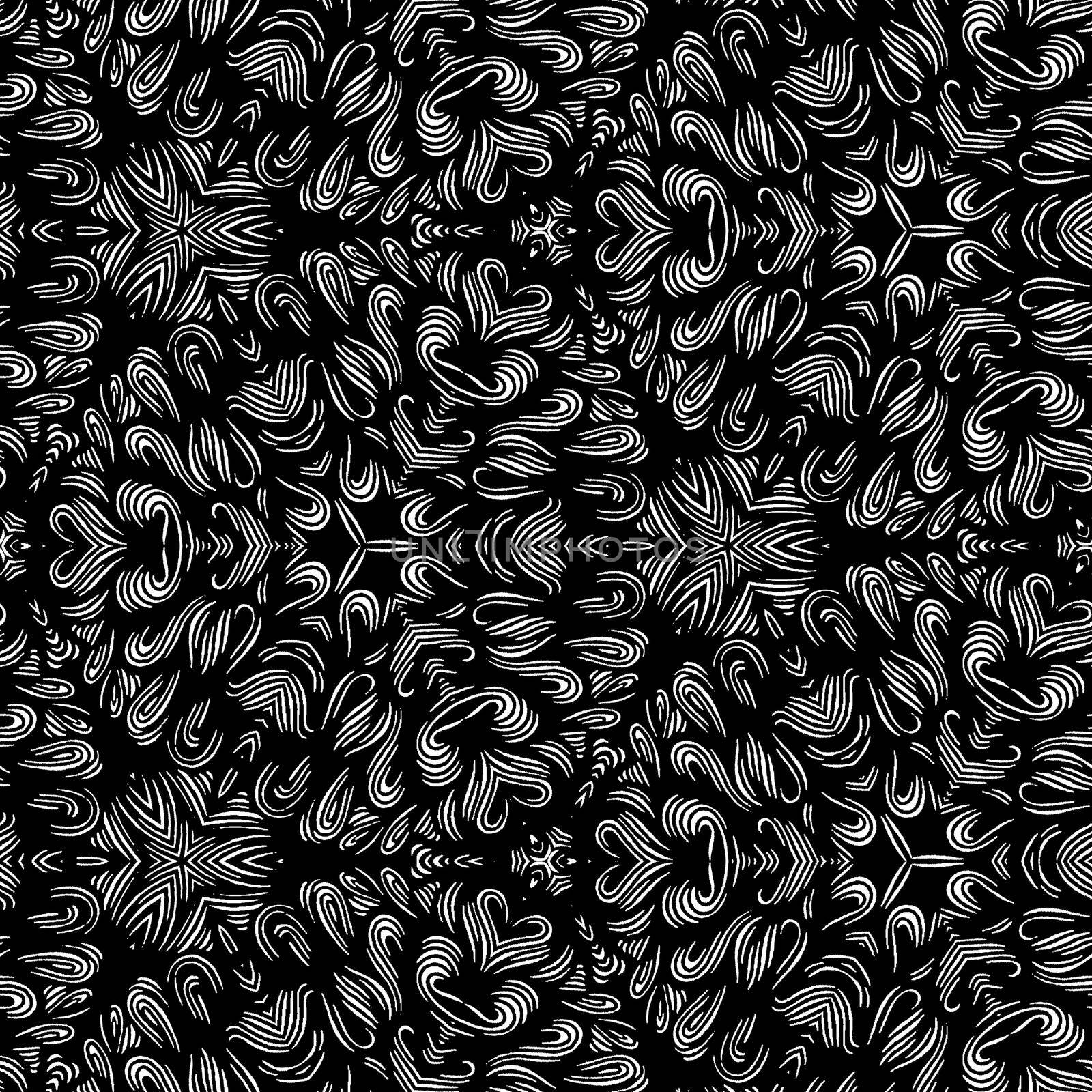 Beautiful and elegant monochromatic and grey symmetrical mandala designs on solid sheet of wallpaper by tabishere