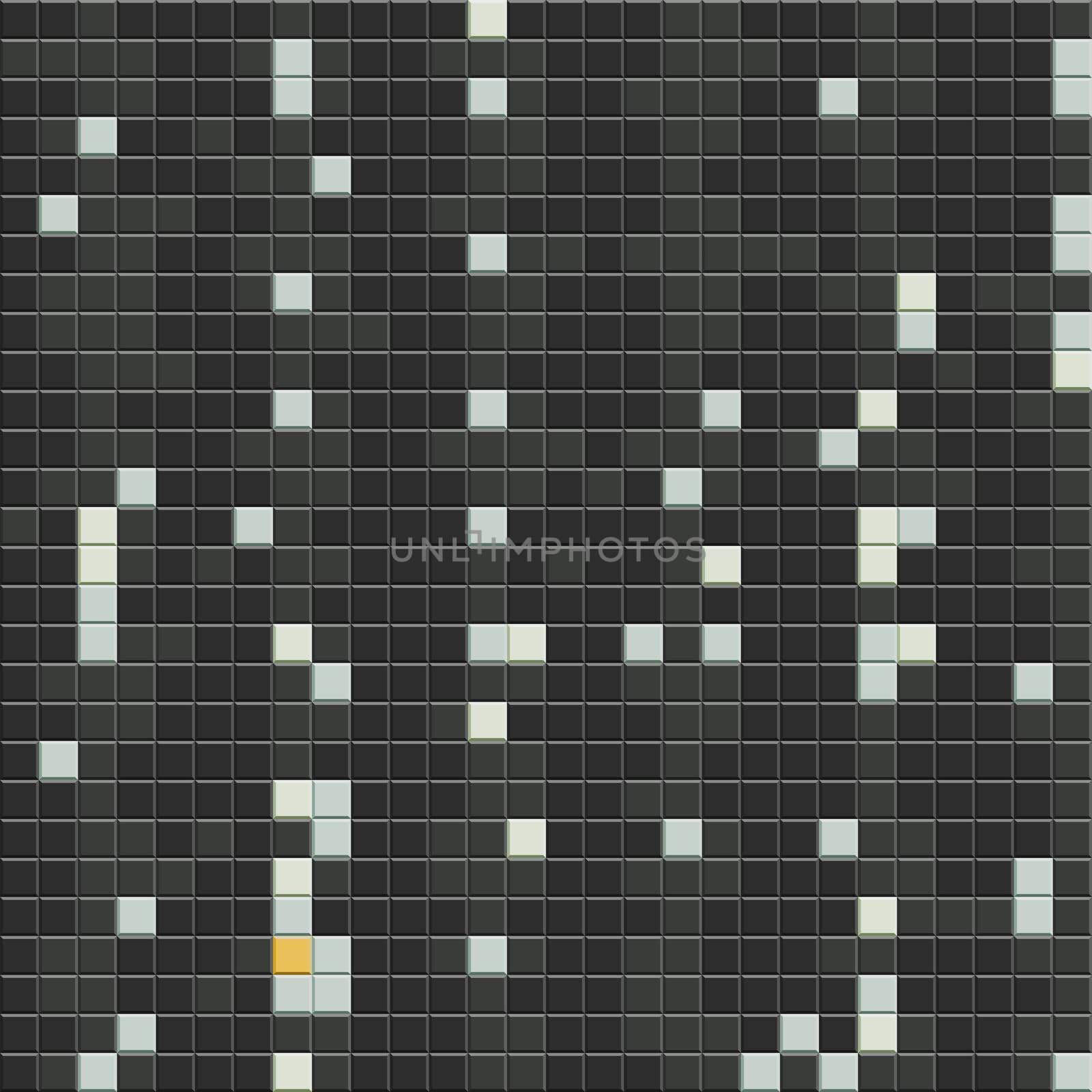 gray scale with yellow Square background mosaic, ceramics. Abstract pixels. Ceramic tiles. Wall texture. Texture for tiles