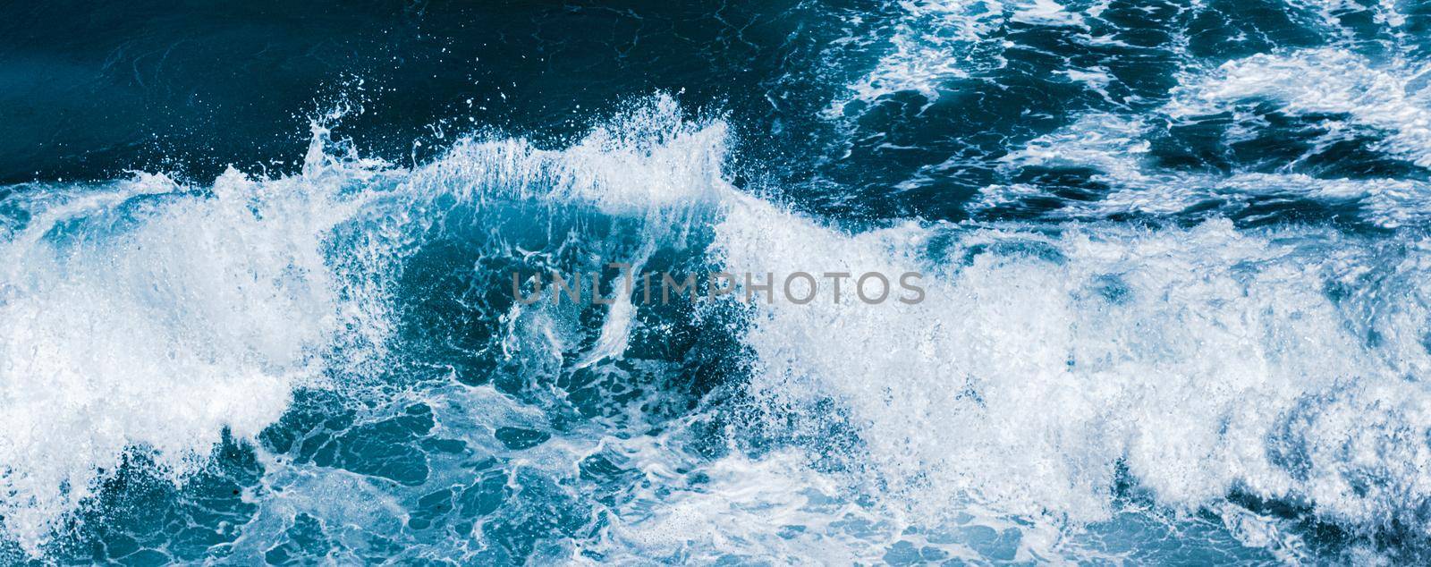 Ocean waves as coastal background, beach holiday destination and luxury travel by Anneleven