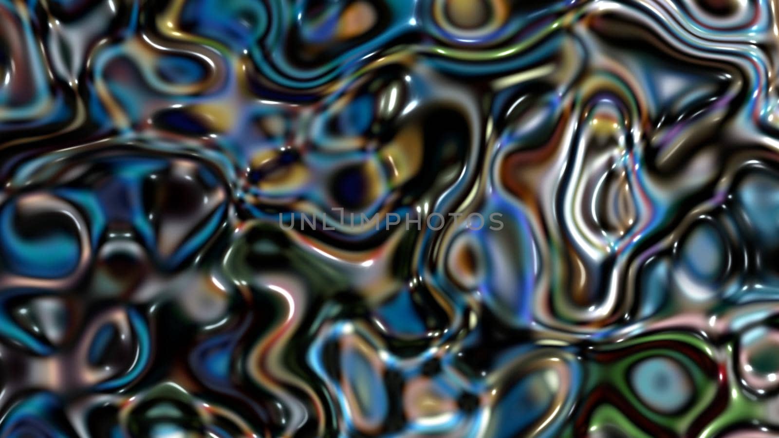 Abstract dark glossy background with bubbles.