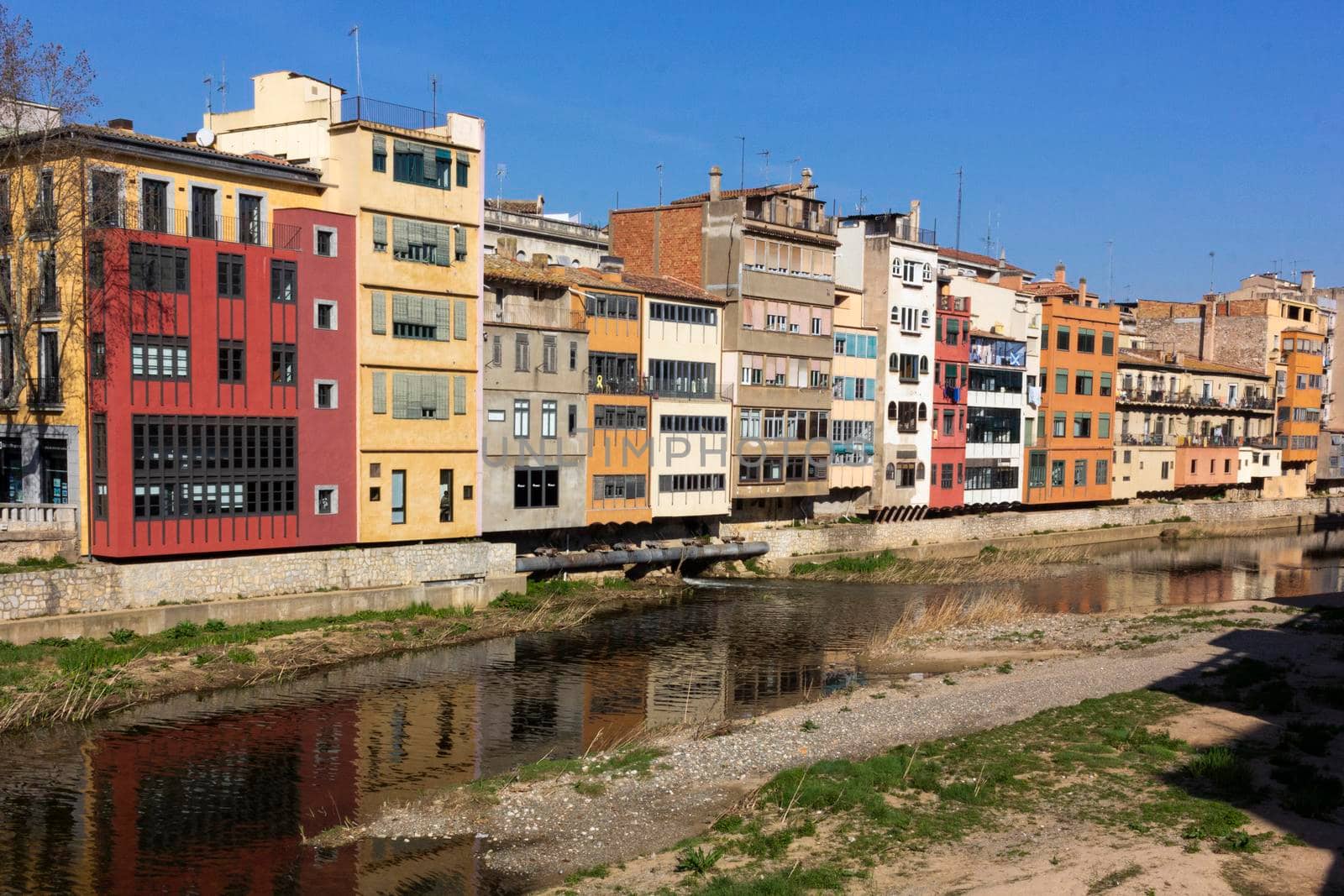 River of the City of Girona in Catalonia, Spain