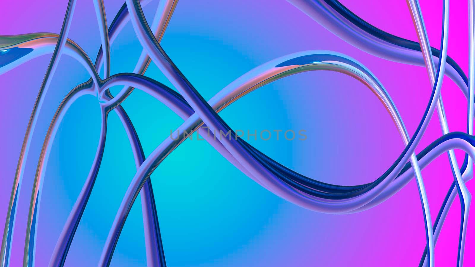 Abstract gradient background with three-dimensional lines. 3d image
