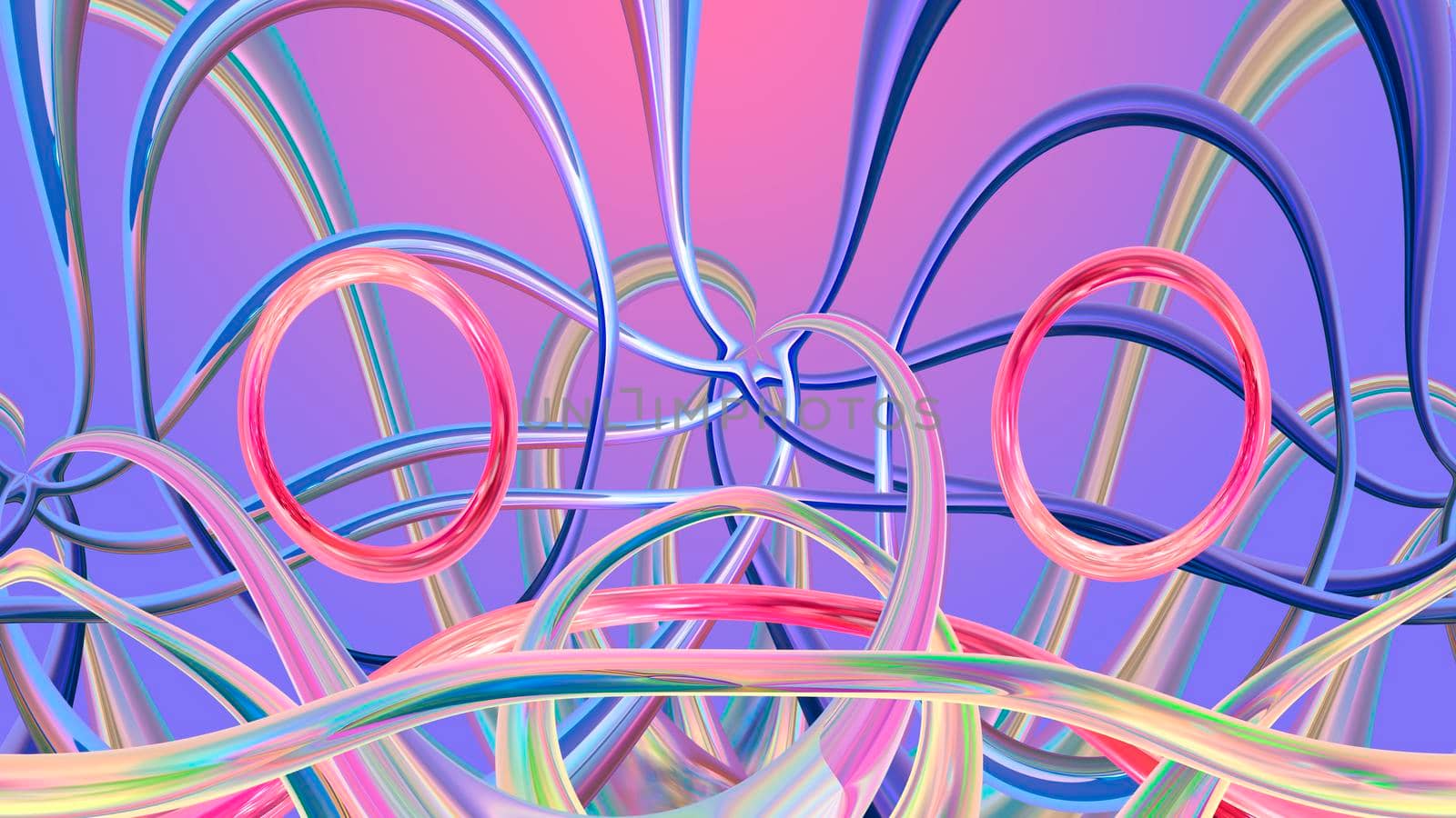 Abstract gradient background with three-dimensional lines. 3d image