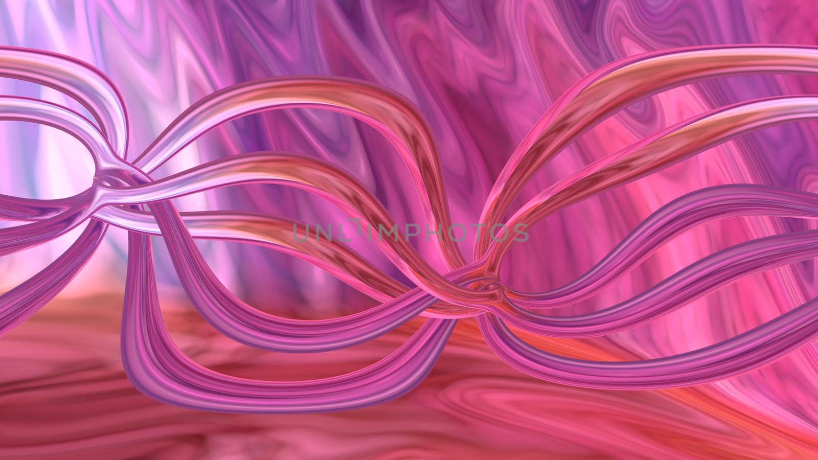Abstract gradient background with three-dimensional lines. 3d image