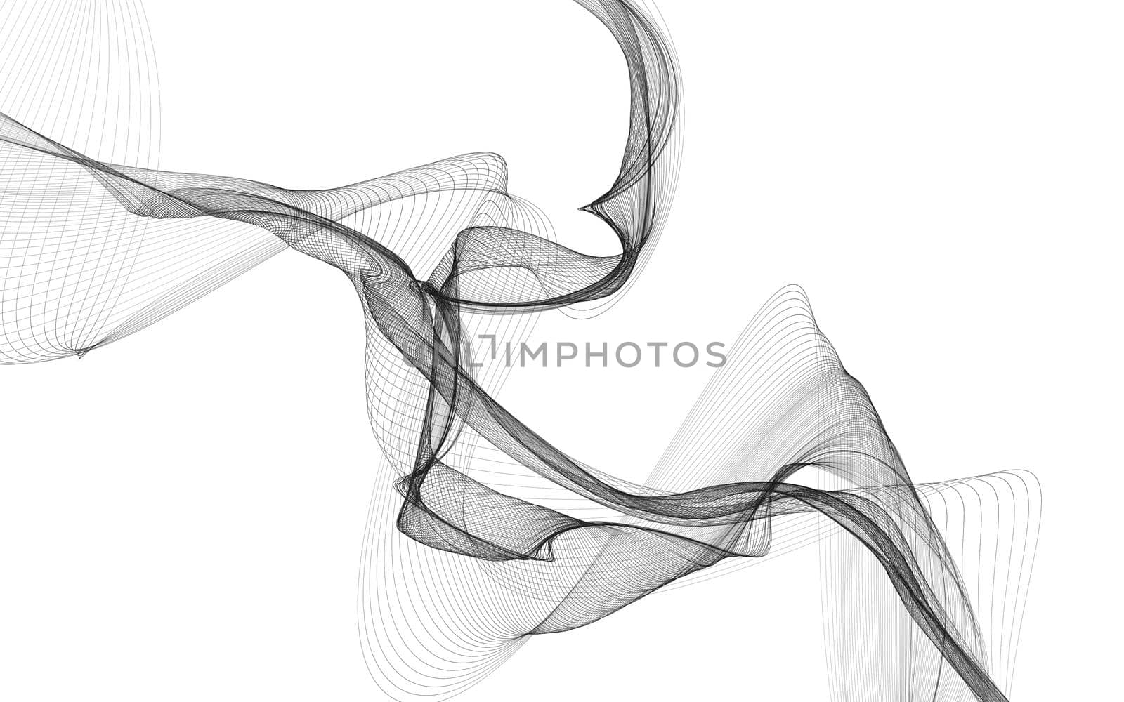 Abstract Curved Shapes. White Circular Background. Abstract background. 3d illustration