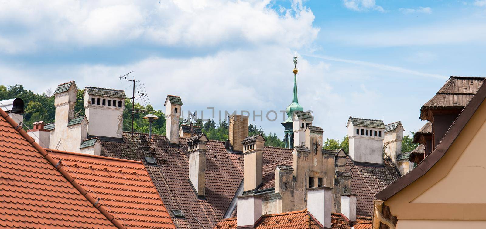 View of Loket Castle and town in summer by Jindrich_Blecha