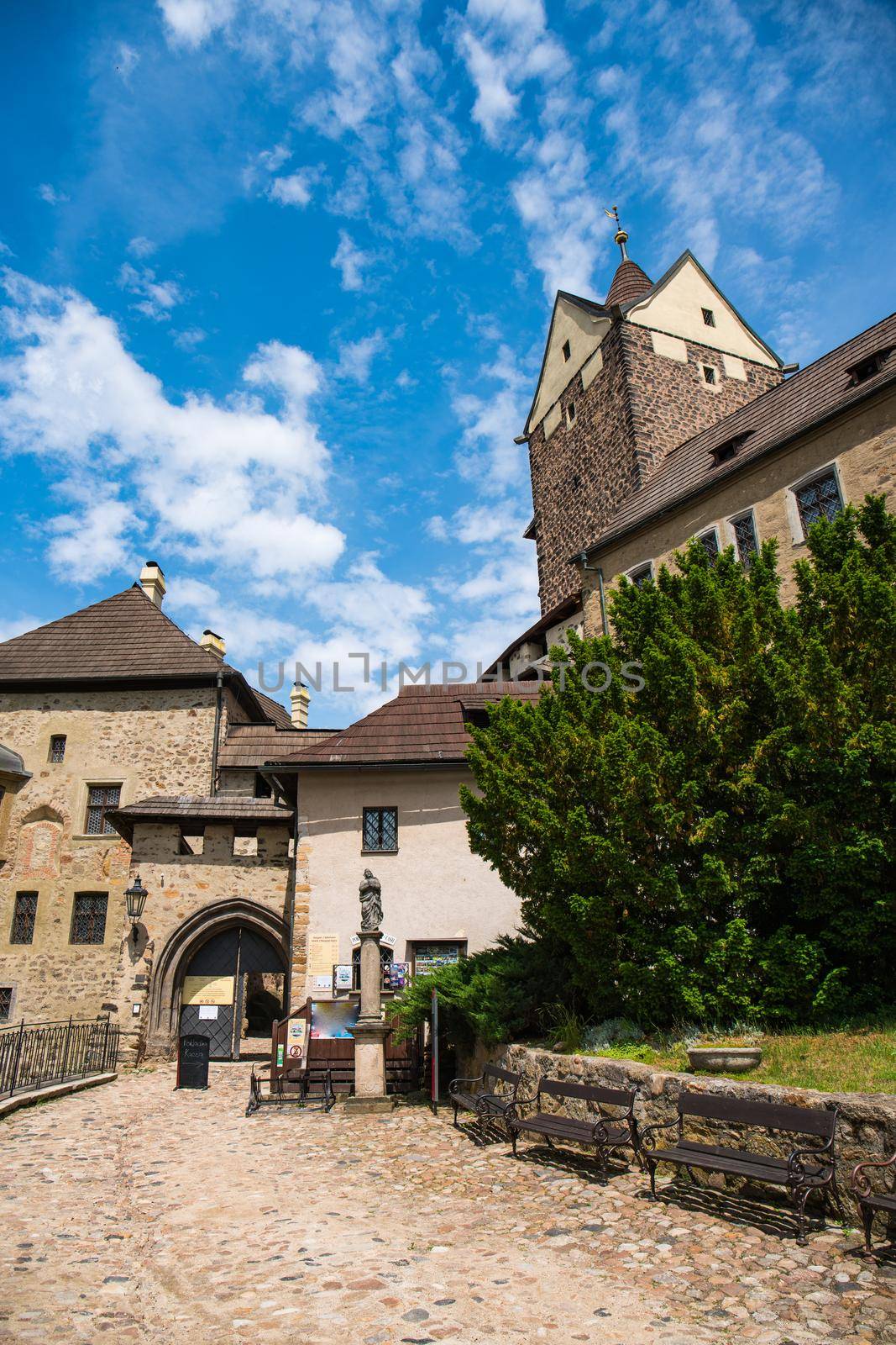 View of Loket Castle and town in summer by Jindrich_Blecha