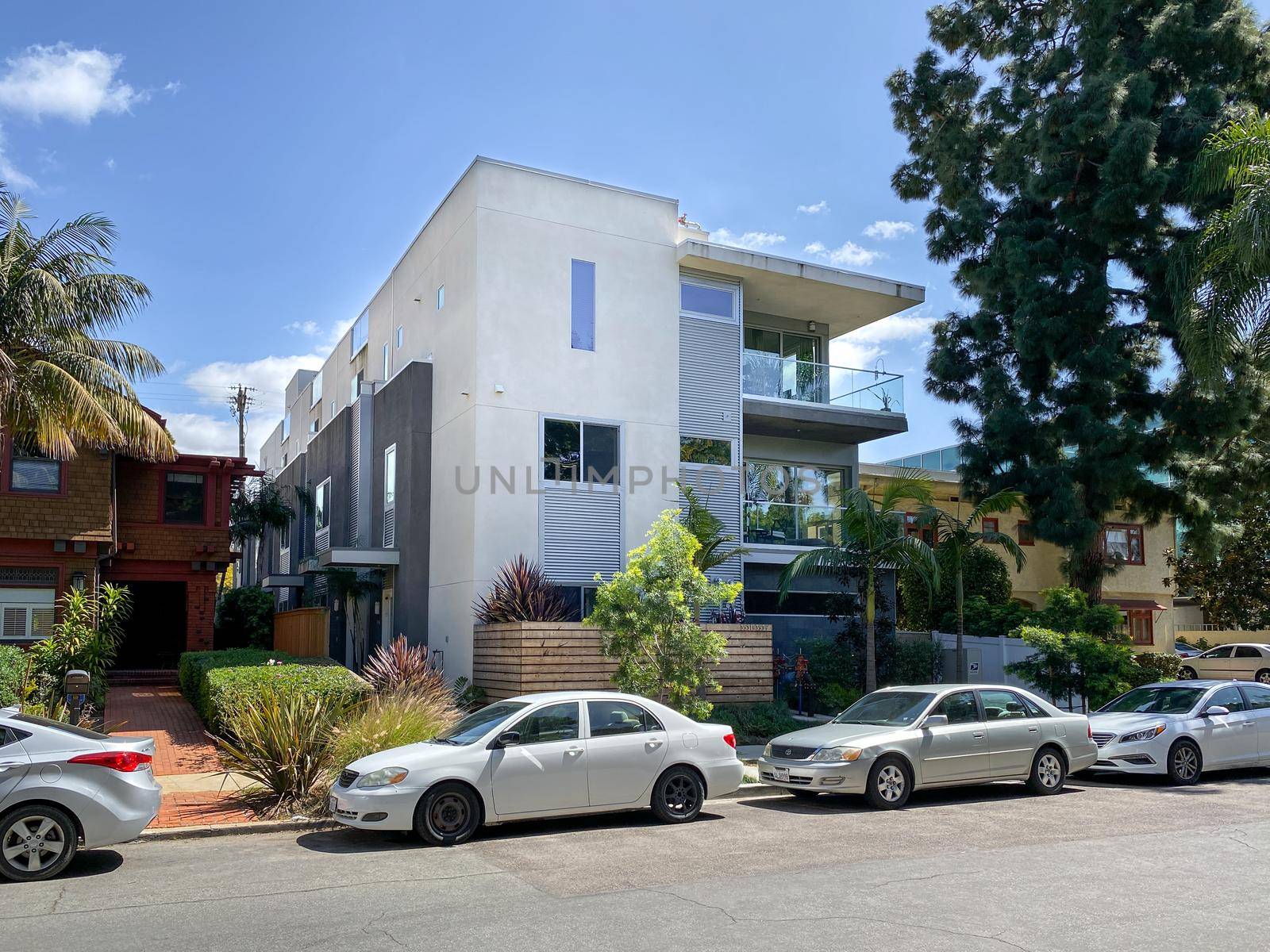Modern apartment building in Hillcrest neighborhood in San Diego, California. USA. Tuesday 16th, 2021