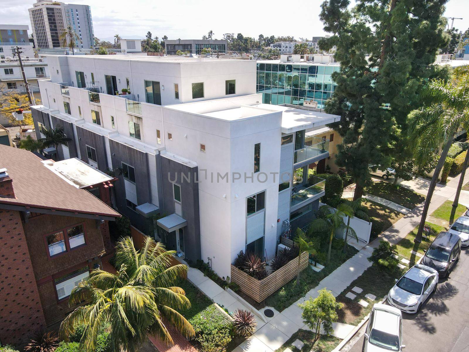 Modern apartment building in Hillcrest neighborhood in San Diego, by Bonandbon