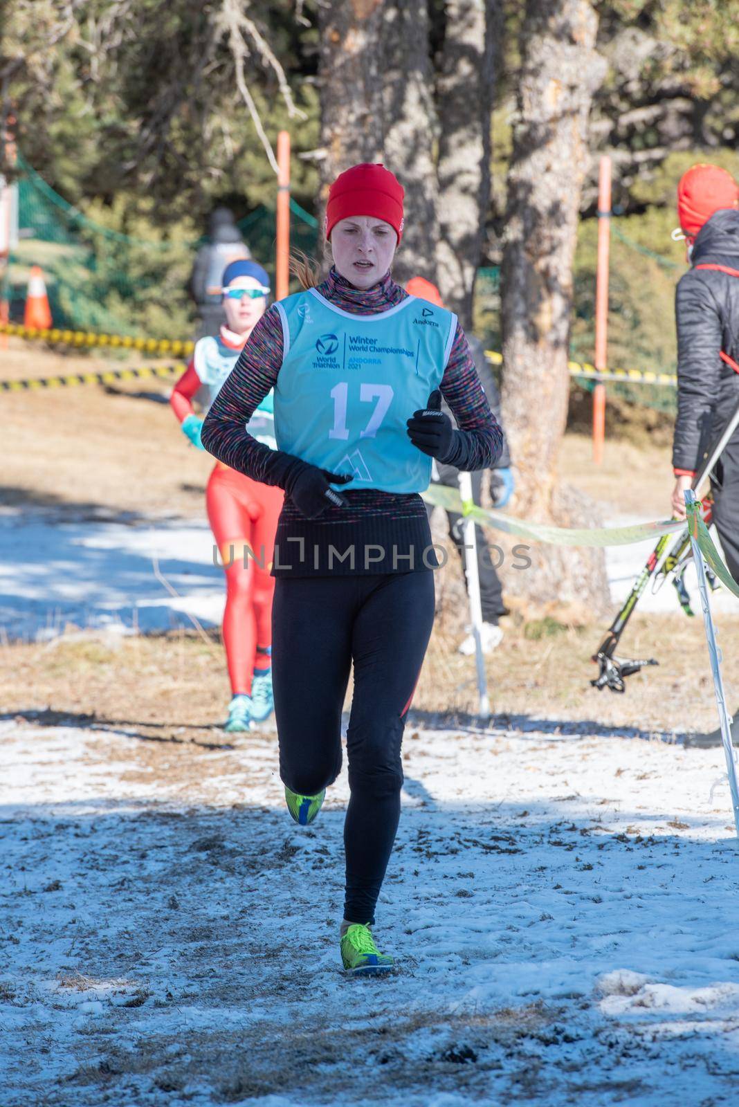 Naturlandia, Andorra : 2021 March 20 : NadezhdaBelkina RUS in the 2021 World Triathlon Winter Championships Andorra