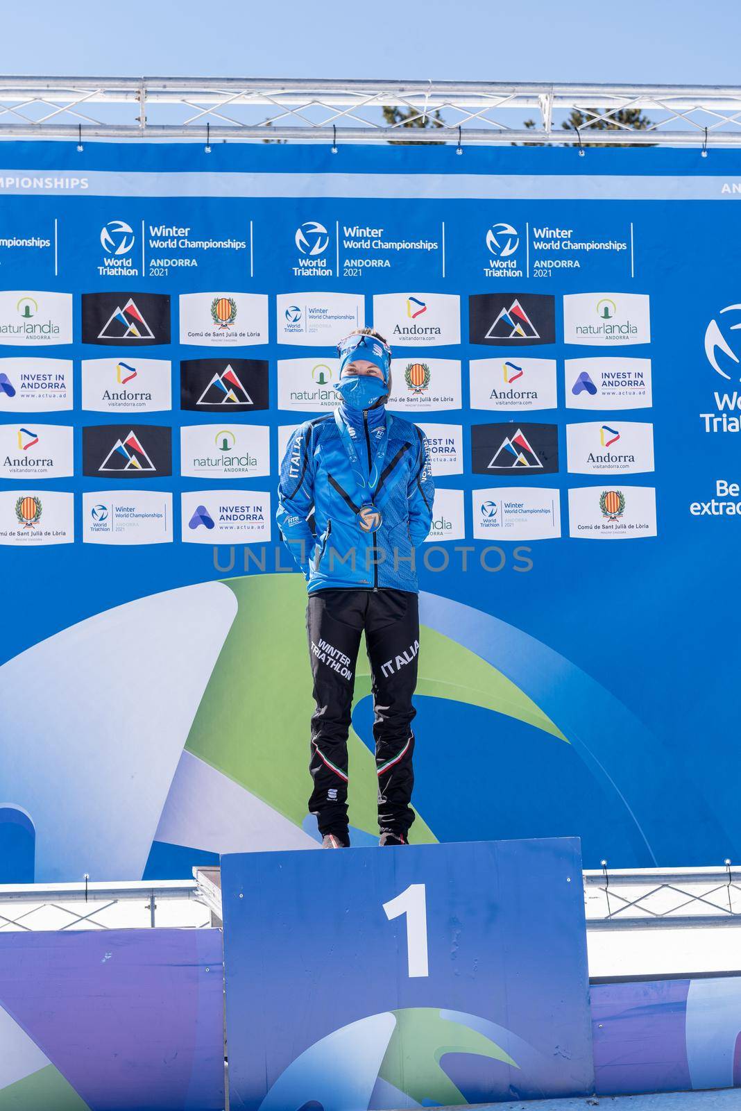 Naturlandia, Andorra : 2021 March 20 : Franco Pesavento ITA in the 2021 World Triathlon Winter Championships Andorra