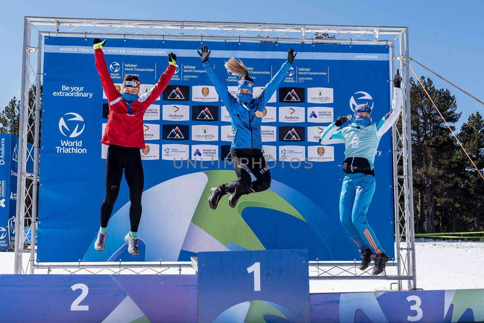 Naturlandia, Andorra : 2021 March 20 : Franco Pesavento ITA in the 2021 World Triathlon Winter Championships Andorra