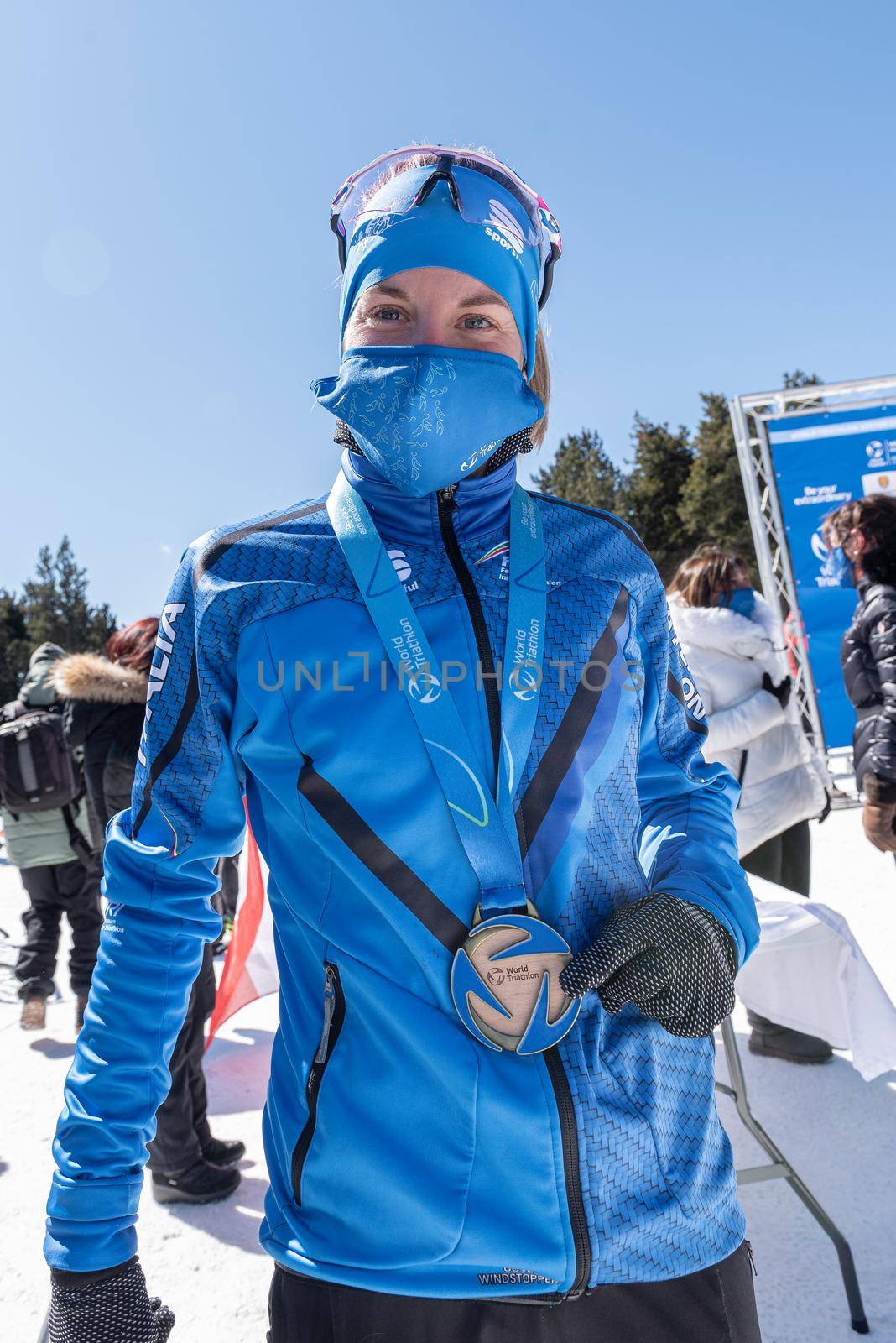 Naturlandia, Andorra : 2021 March 20 : Franco Pesavento ITA in the 2021 World Triathlon Winter Championships Andorra