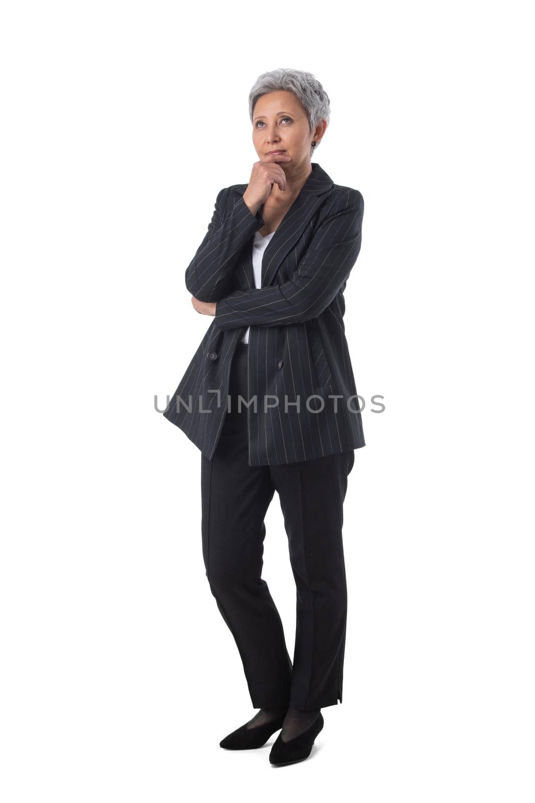 Asian business woman portrait on white by ALotOfPeople
