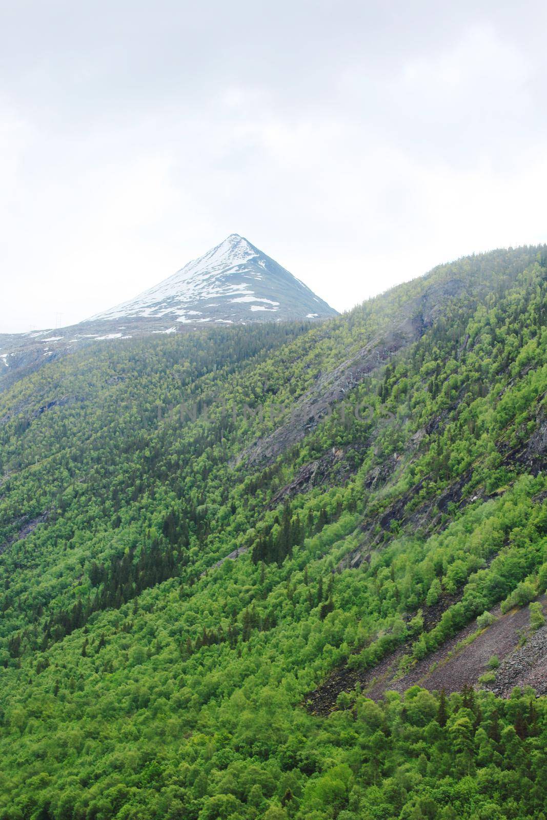 Mountain Gaustatoppen near Rjukan, Norway, summer landscape, sunny day