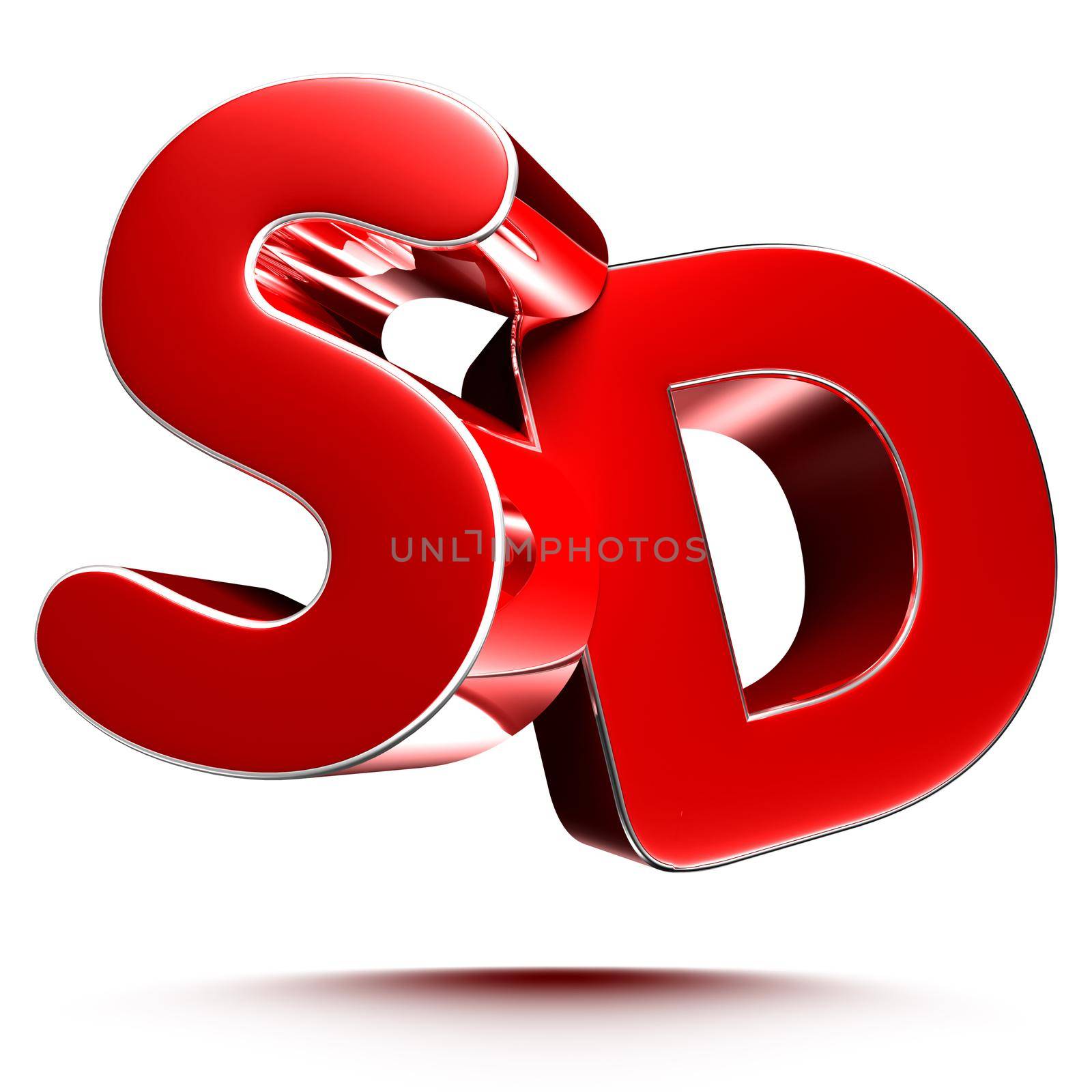 SD red 3D illustration on white background with clipping path. by thitimontoyai