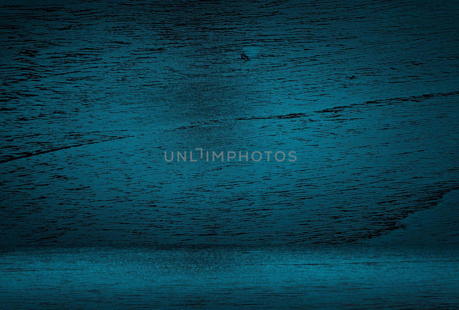 Vintage grunge blue concrete texture studio wall background with vignette. by Benzoix