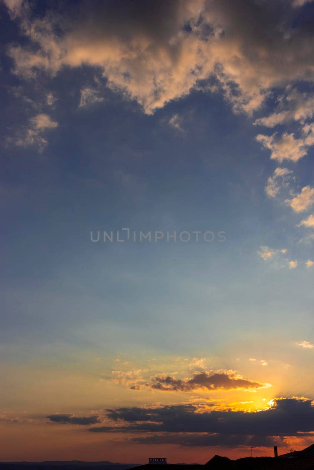 Blue sky full of fluffy clouds in southern of Spain by loopneo