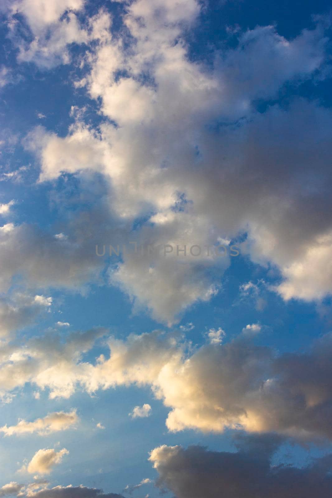 Blue sky full of fluffy clouds in southern Andalusia, Spain