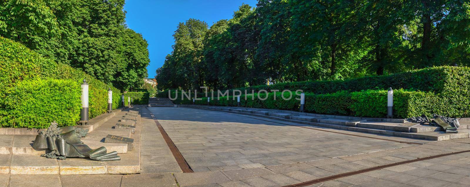 Kyiv, Ukraine 07.11.2020.  Park of Eternal Glory in Kyiv, Ukraine, on a sunny summer morning