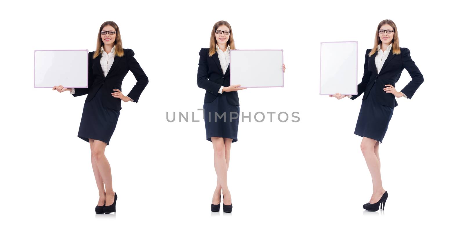 Businesswoman isolated on the white background