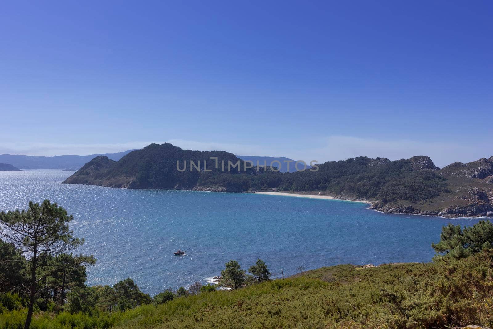 Paradise and mountainous island in the Atlantic ocean by loopneo