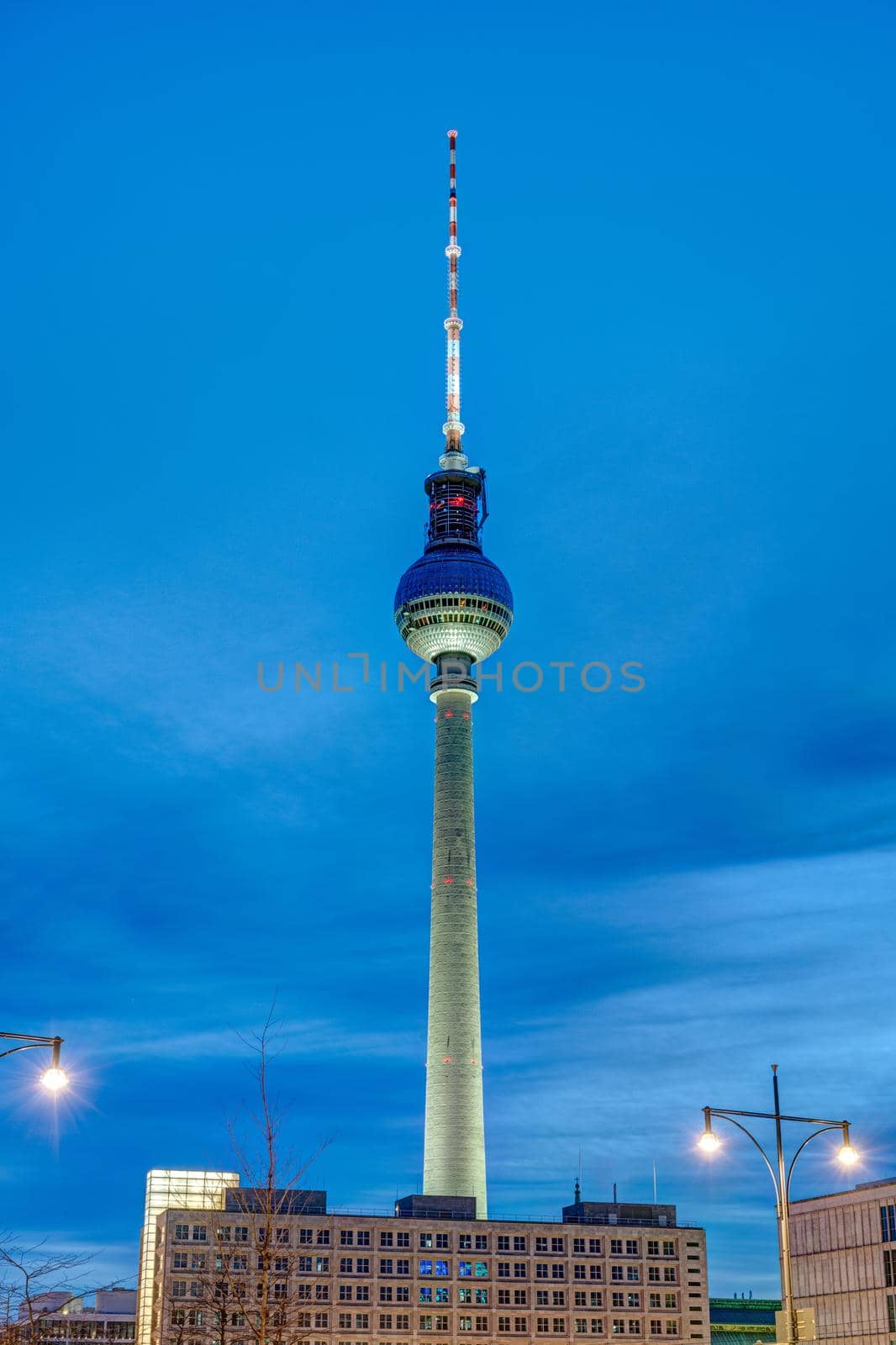 The famous Televison Tower of Berlin at twilight