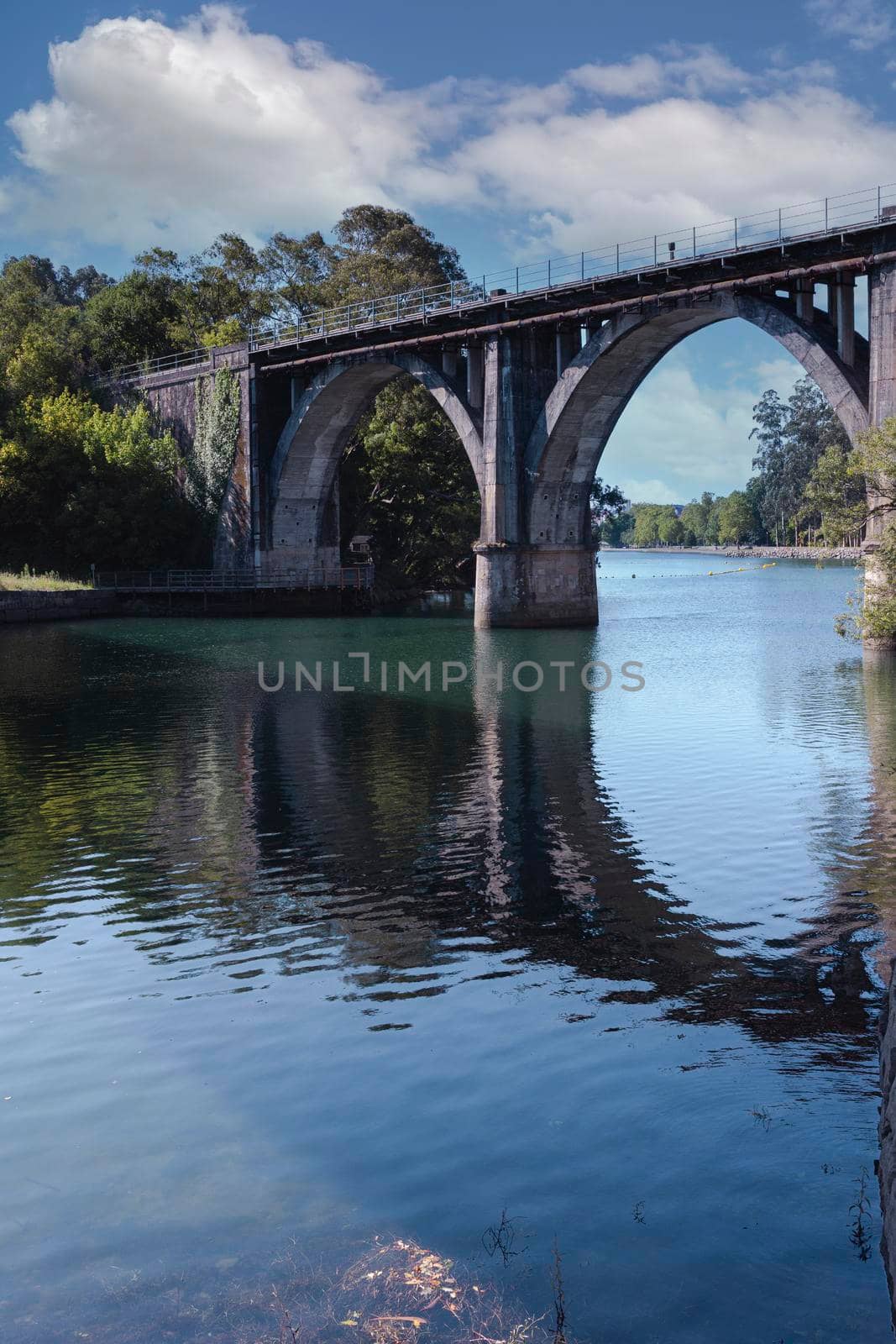 river in the city of pontevedra in galicia, spain