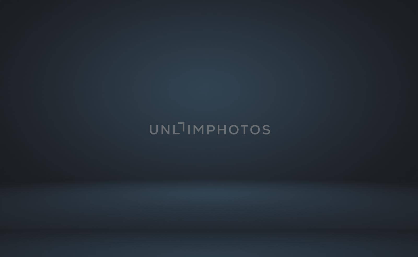 Abstract Luxury gradient Blue background. Smooth Dark blue with Black vignette Studio Banner. by Benzoix