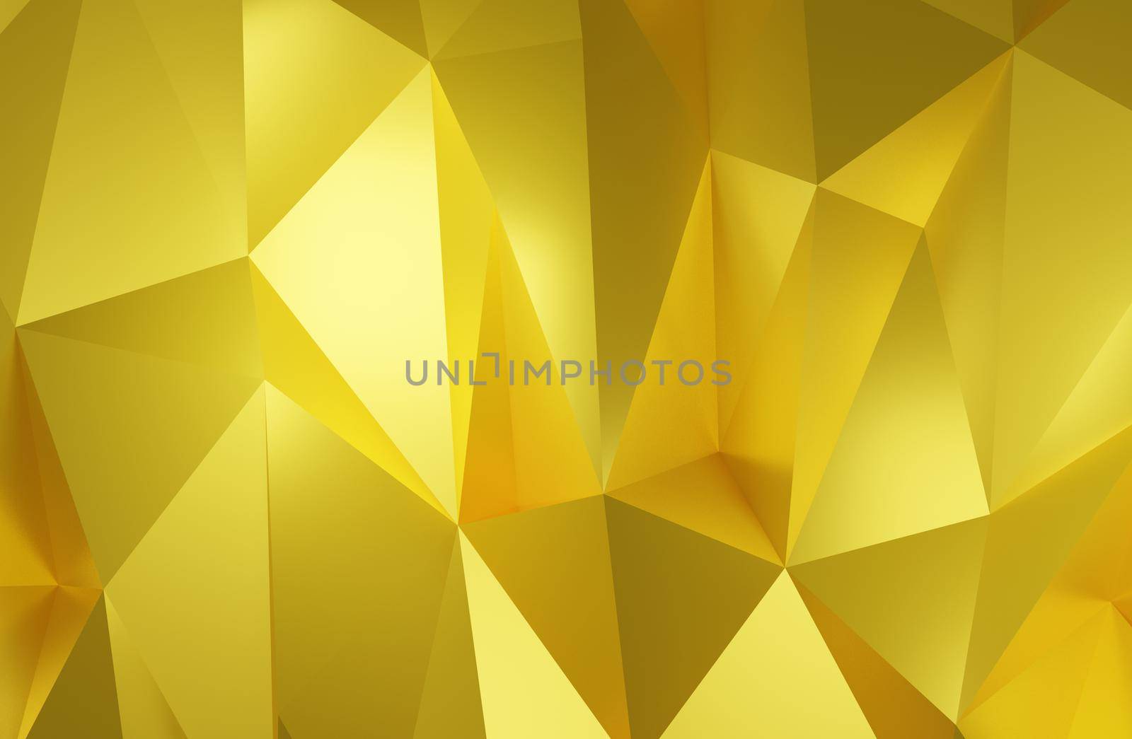 Abstract geometric pattern background polygonal gold triangular background 3d rendering.