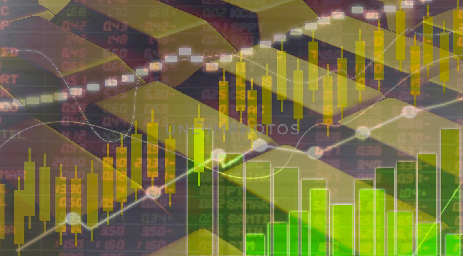 Stock market economy abstract and global bullion prices.