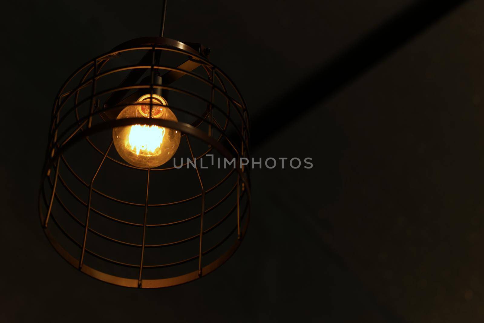 Vintage style light bulbs in restaurants