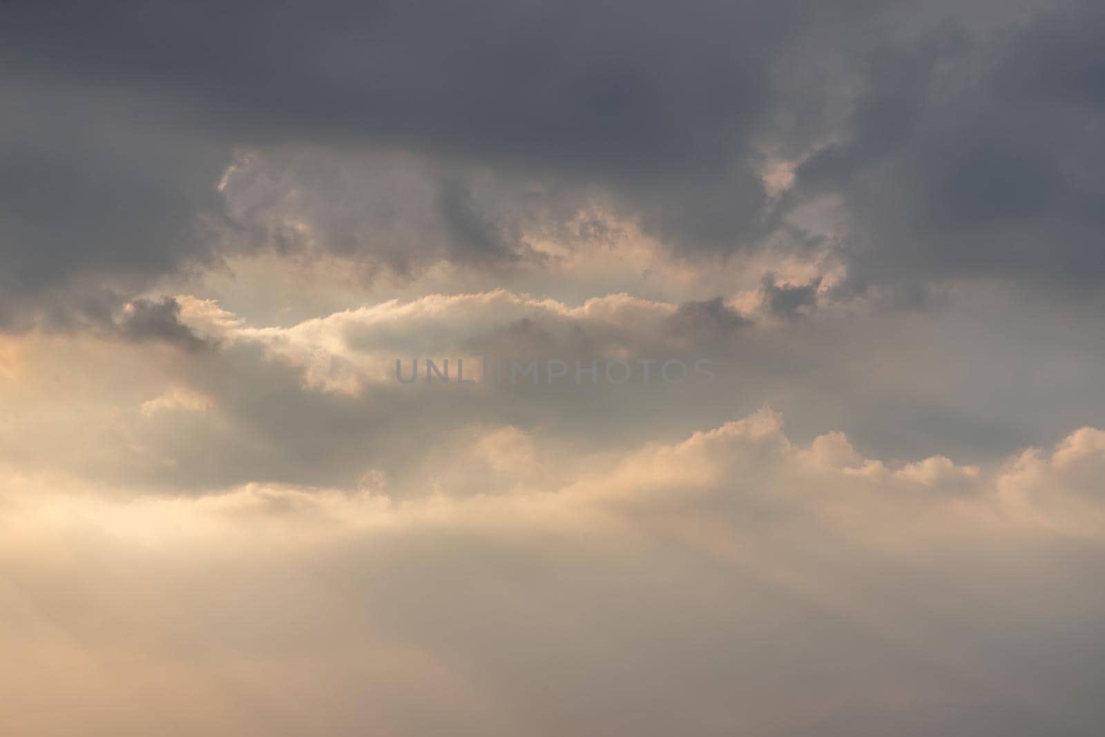 The cloudy beautiful sky with the light shining from the sun. The softness of the cloud creates a feeling of relaxation. copy space, No focus, specifically.