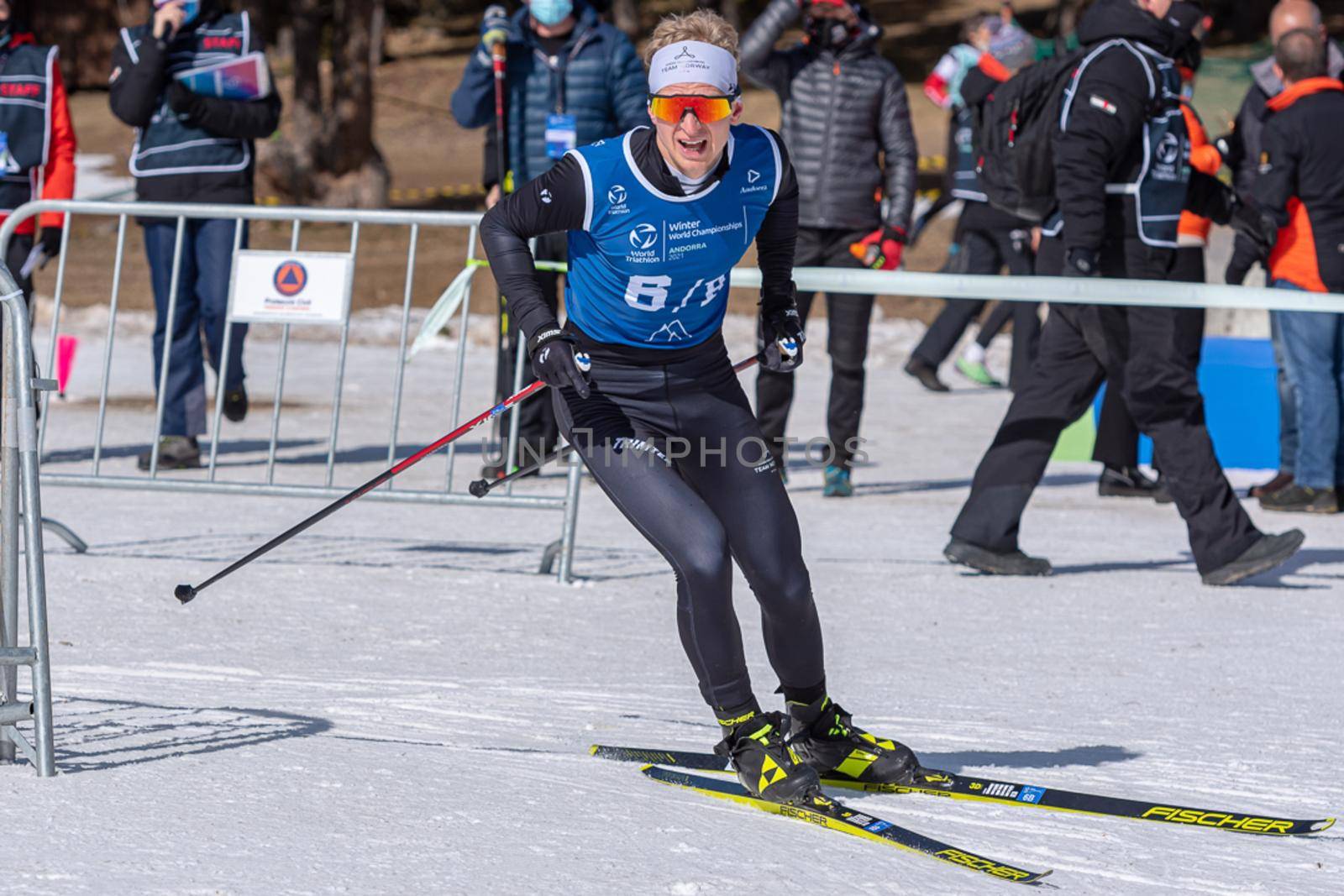 Naturlandia, Andorra : 2021 March 21 : Hans Christian Tungesvik NOR in the 2021 World Triathlon Winter Championships Andorra