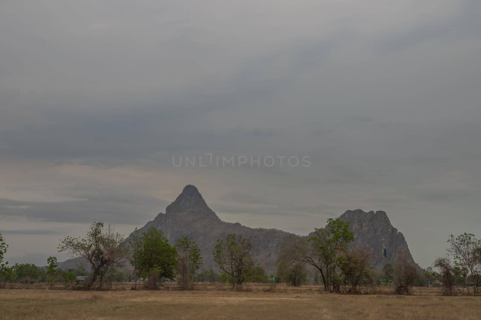 Beautiful view of Mountain at Khao i bid or Khao e go at Khao Yoi District, Phetchaburi province, Thailand.