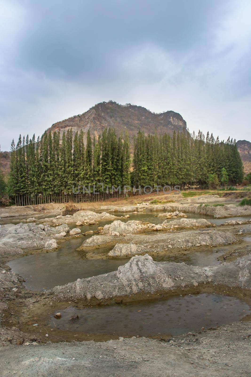 Beautiful view of Mountain at Khao i bid or Khao e go at Khao Yoi District, Phetchaburi province, Thailand.