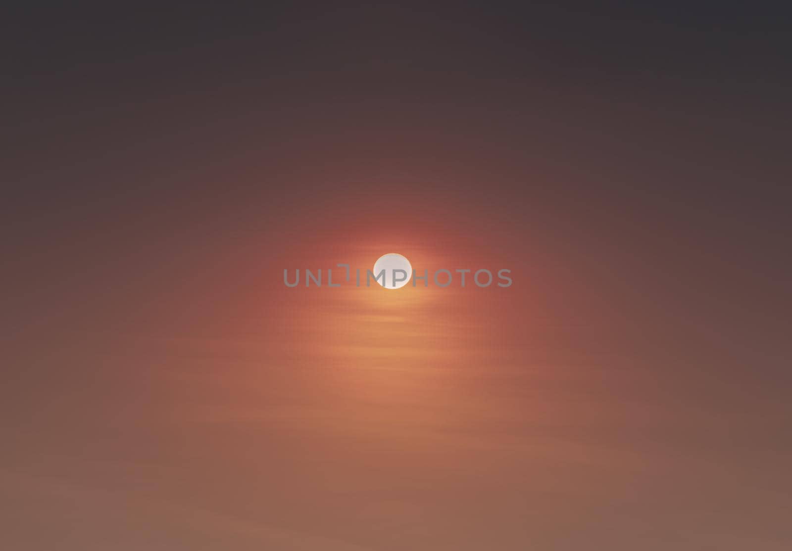 Beautiful Sun setting shone orange light in sky. Copy space, Selective focus.