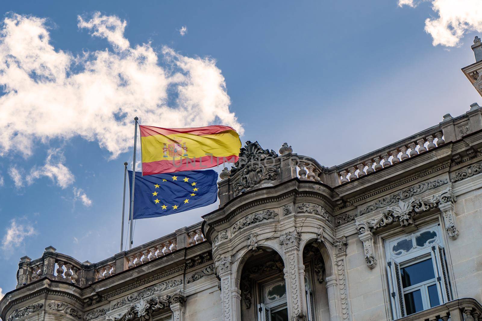 Flags of Spain and the European Union by jrivalta