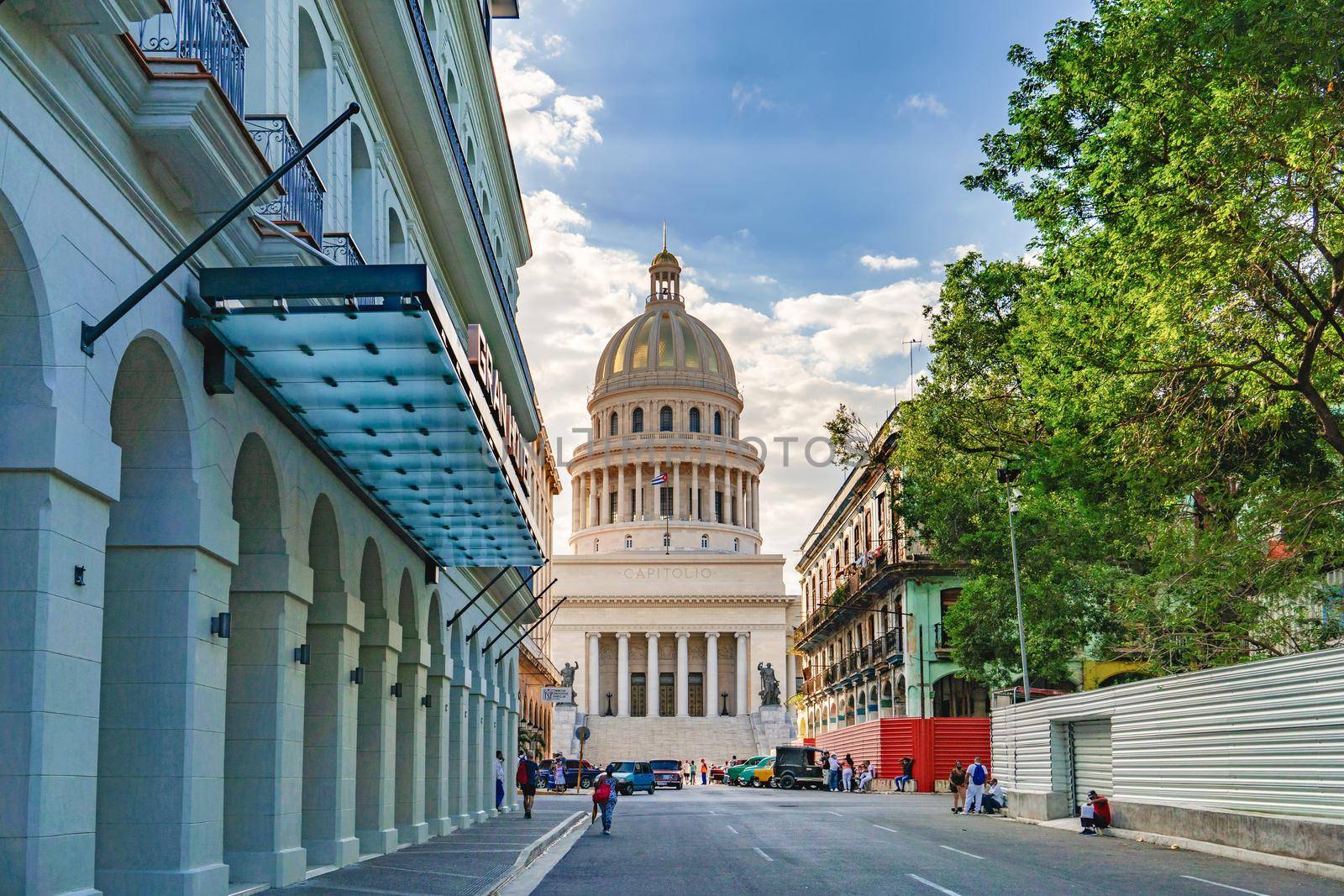 Havana Cuba. November 25, 2020: Exterior view of the Capitol of Havana, an area visited by tourists and Cubans