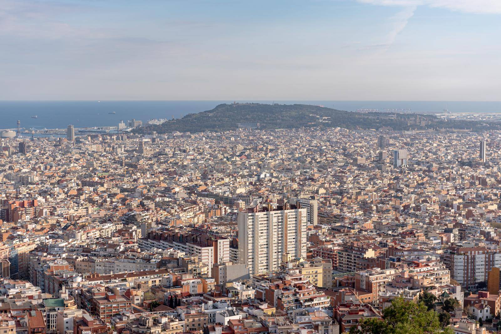 View from Mirador de los bunkers de El Carmel in Barcelona, Spain.