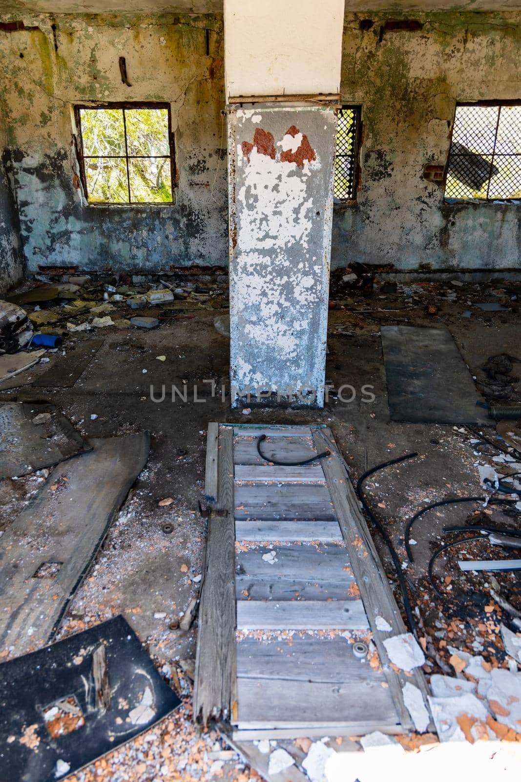 Urban exploration of old buildings ruins of old quartz mine Stanislaw by Wierzchu