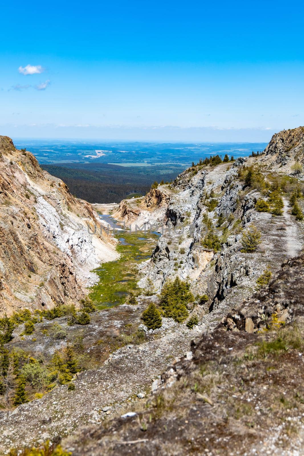 Mountains of Quartz mine Stanislaw at sunny day