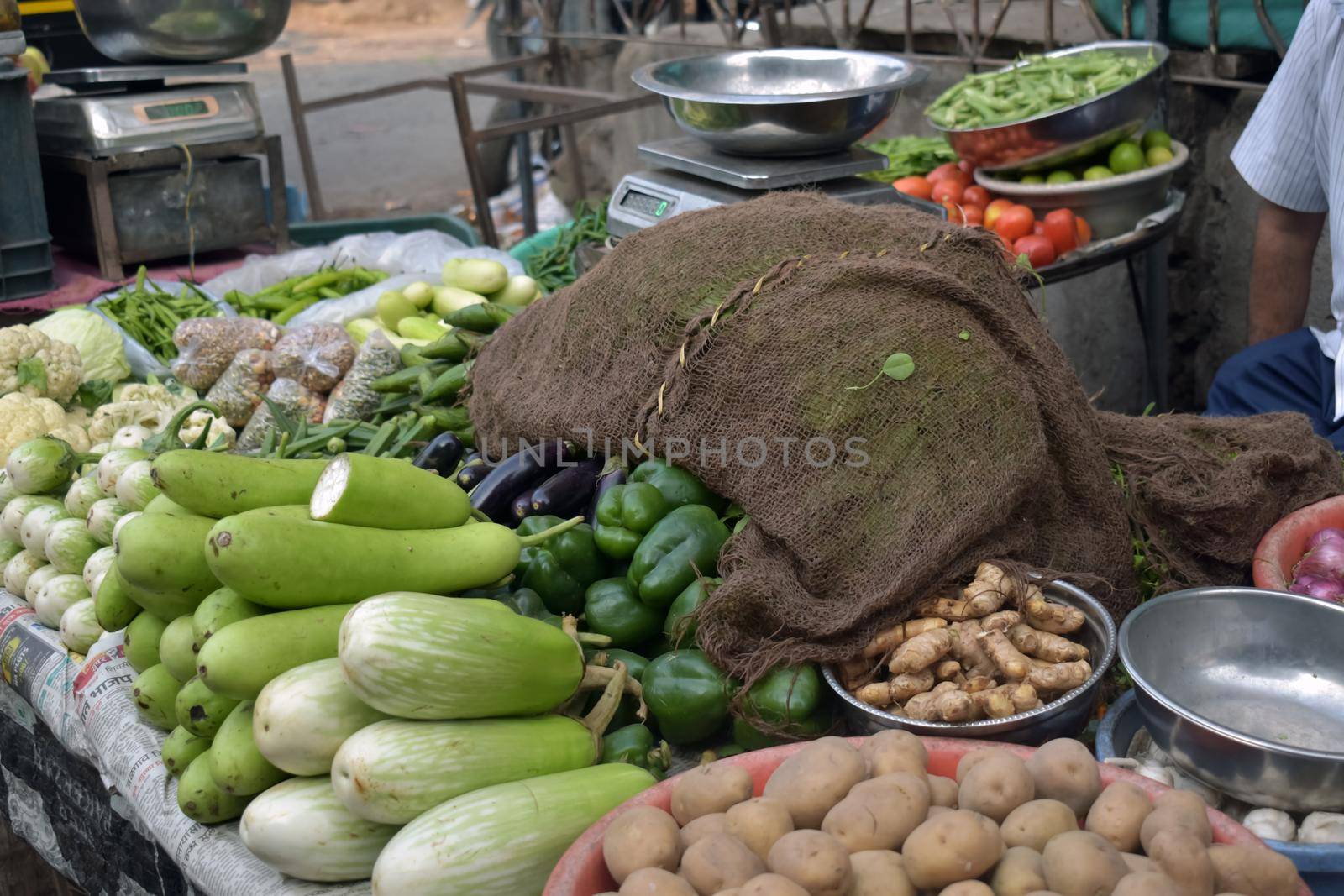 Fruts and vegetables at the local market in India by tabishere