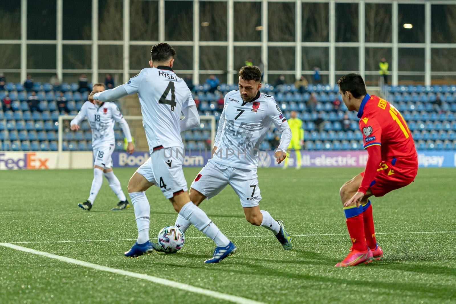 Andorra La Vella, Andorra : 2021 March 25 : K. Bare ALB in the Qatar 2022 World Cup Qualifying match.