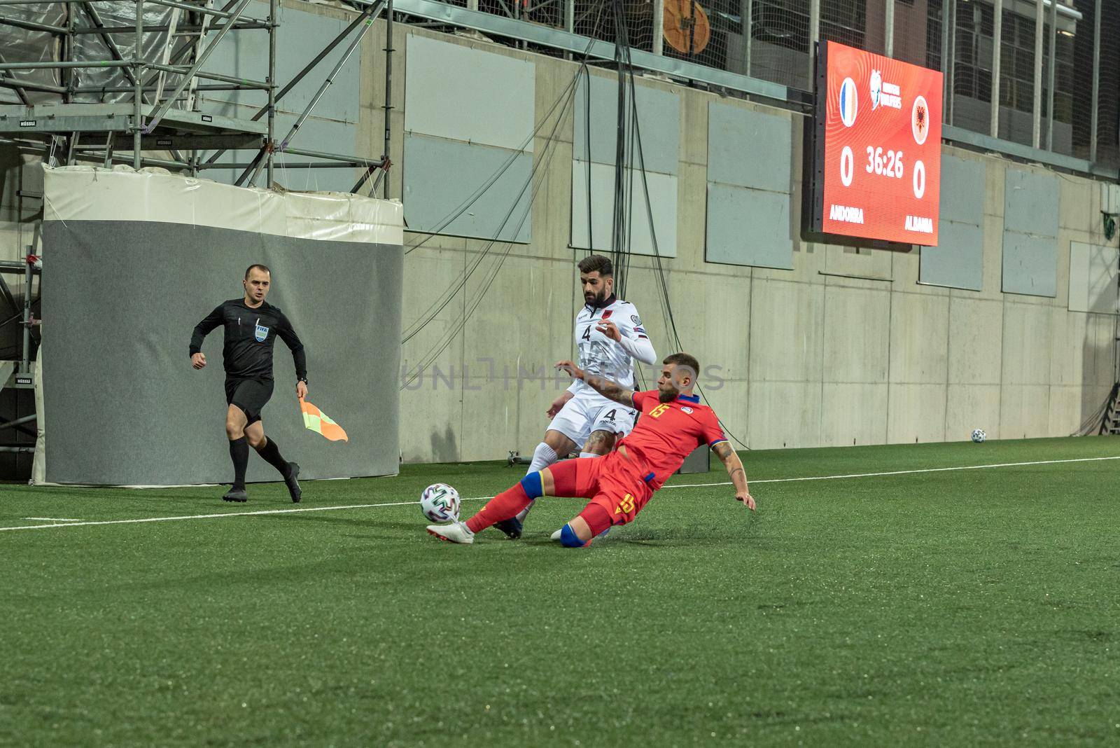 Andorra La Vella, Andorra : 2021 March 25 : Elseid Hysaj ALB  in the Qatar 2022 World Cup Qualifying match.