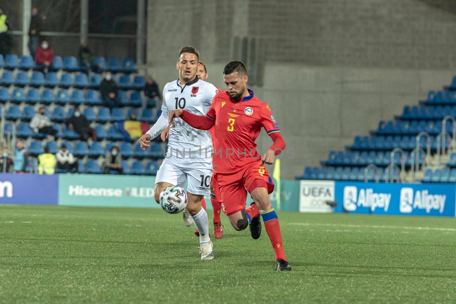 Andorra La Vella, Andorra : 2021 March 25 : Marce Vales AND in the Qatar 2022 World Cup Qualifying match.