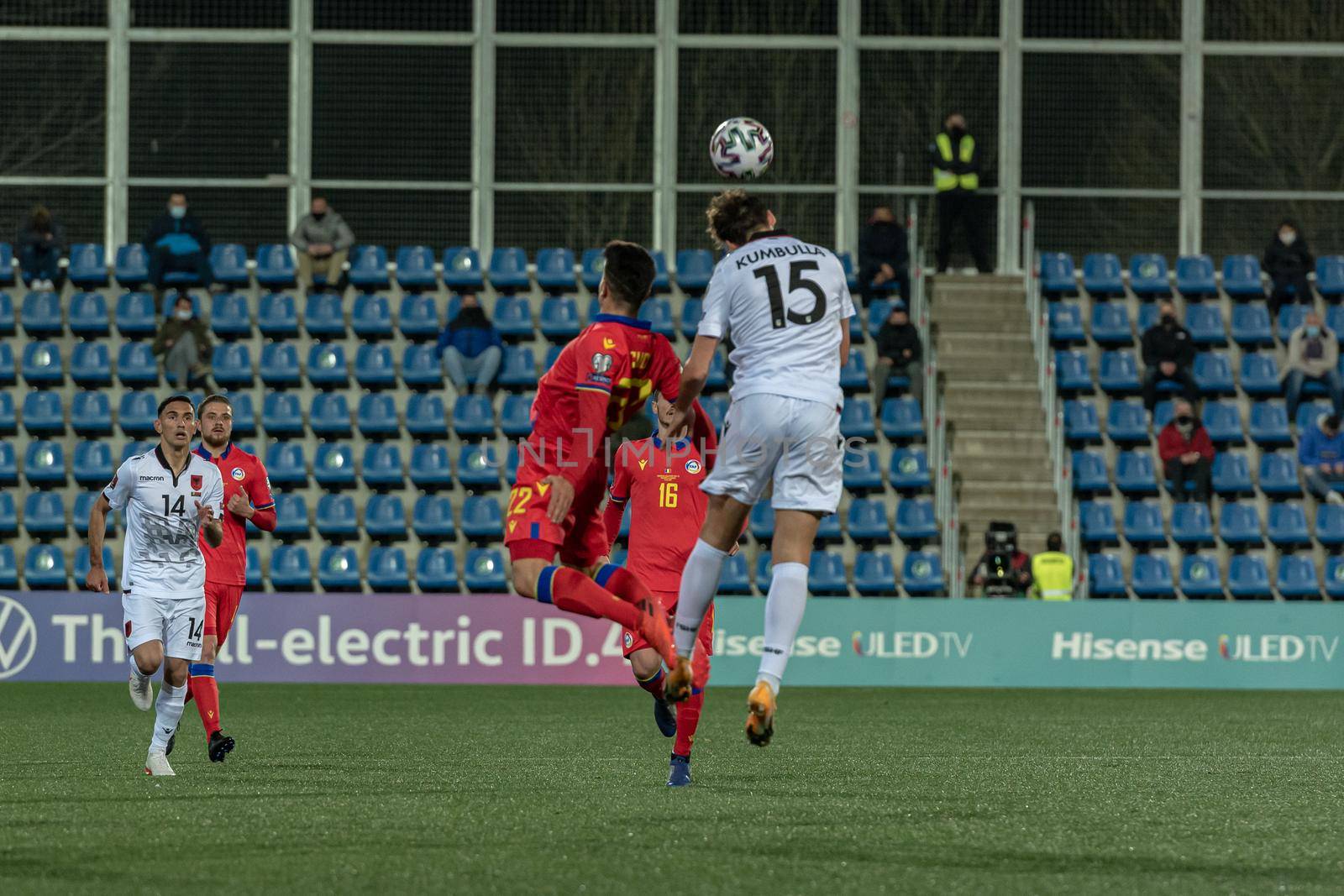 Andorra La Vella, Andorra : 2021 March 25 : Marash Kumbulla ALB in the Qatar 2022 World Cup Qualifying match.