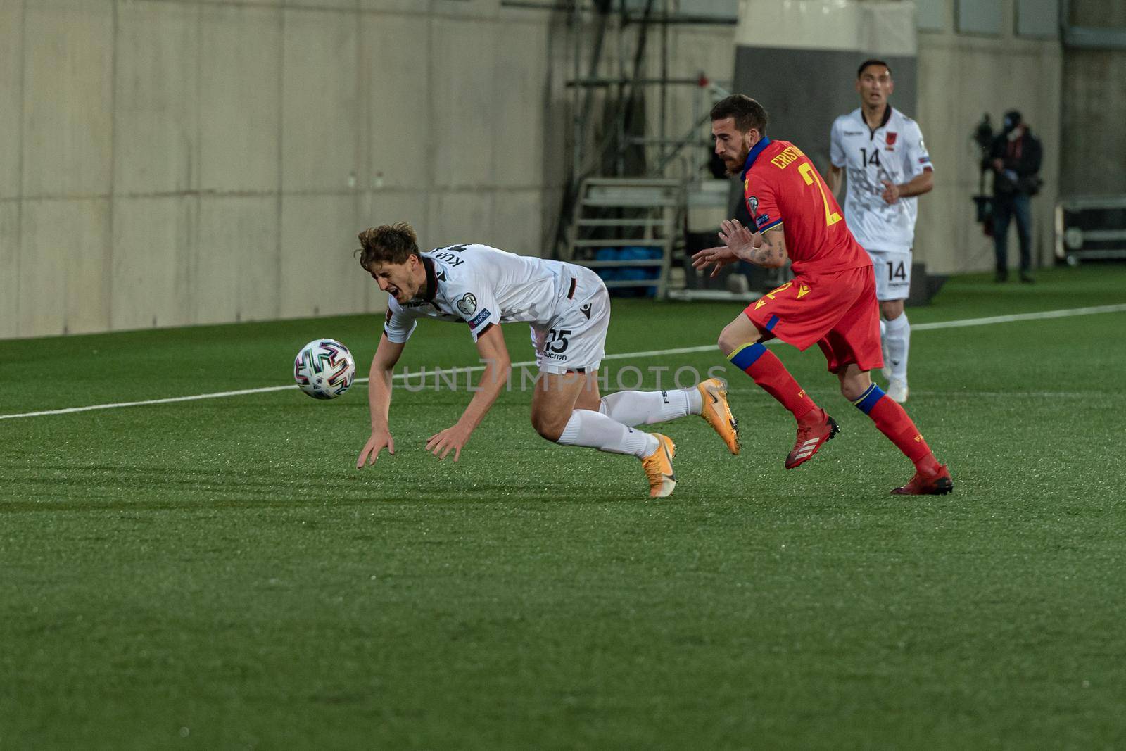 Andorra La Vella, Andorra : 2021 March 25 : Marash Kumbulla ALB in the Qatar 2022 World Cup Qualifying match.