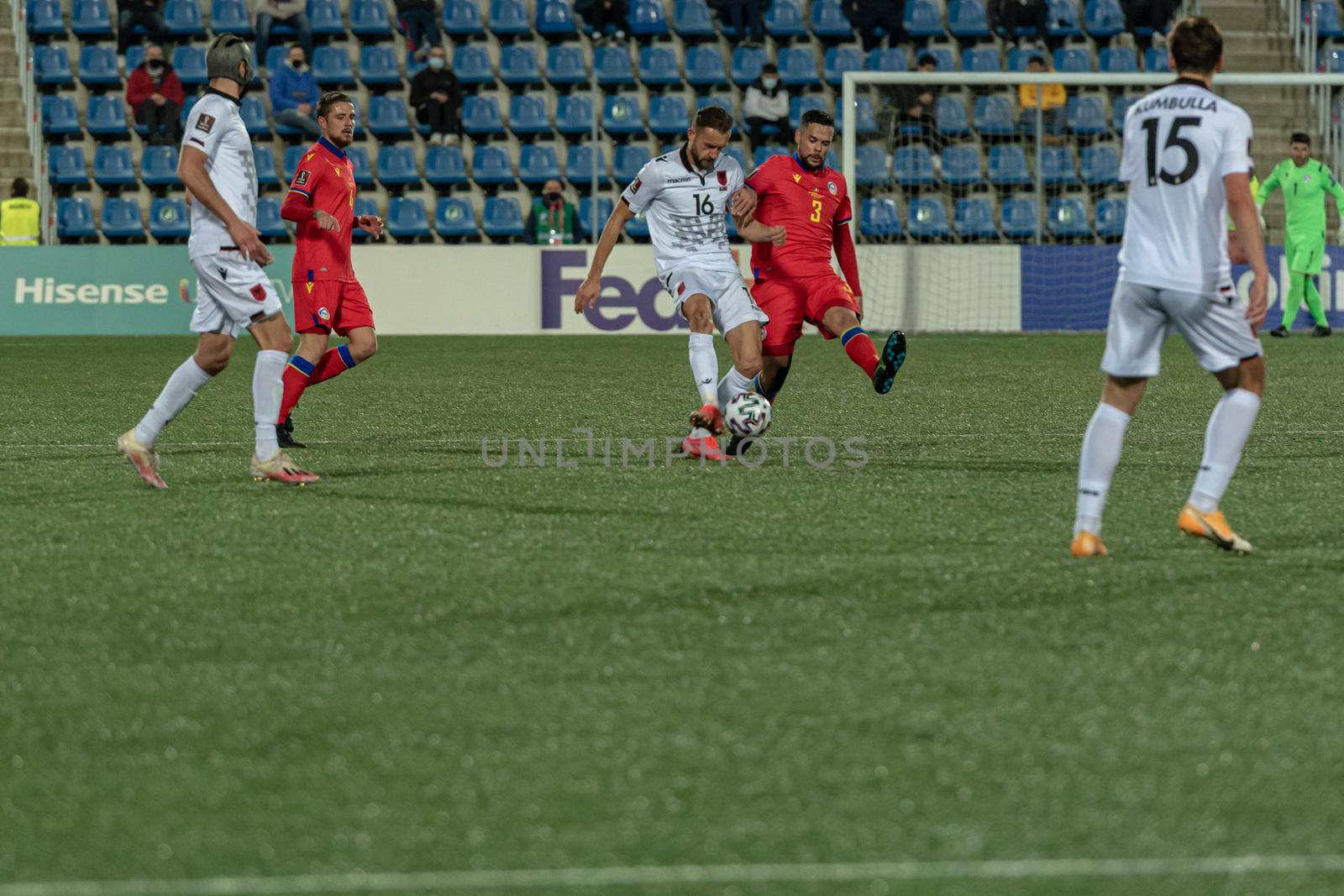 Andorra La Vella, Andorra : 2021 March 25 : Sokol Cikalleshi ALB in the Qatar 2022 World Cup Qualifying match.