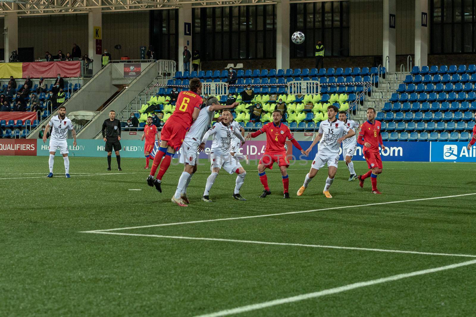 Andorra La Vella, Andorra : 2021 March 25 : Players in action  in the Qatar 2022 World Cup Qualifying match.